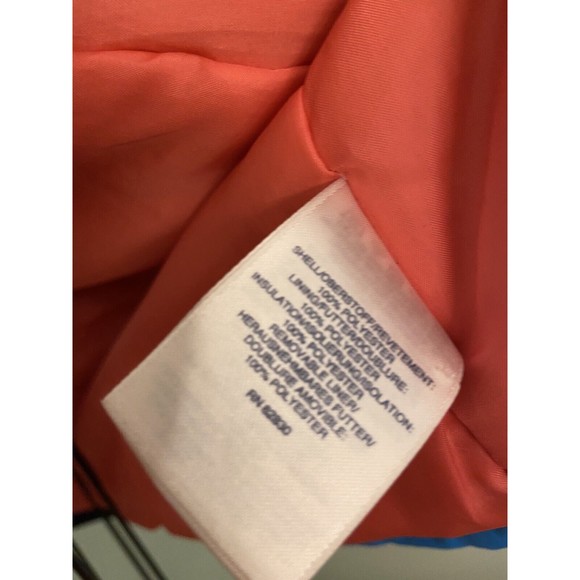 Lands End M 10-12 Blue Pink Stars Hood Full Zip Jacket Coat - Picture 5 of 6